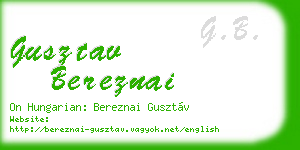 gusztav bereznai business card