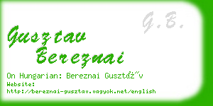 gusztav bereznai business card